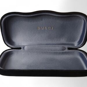 Gucci Black Velvet Eyeglass Case | Hard Shell | Light Blue Interior